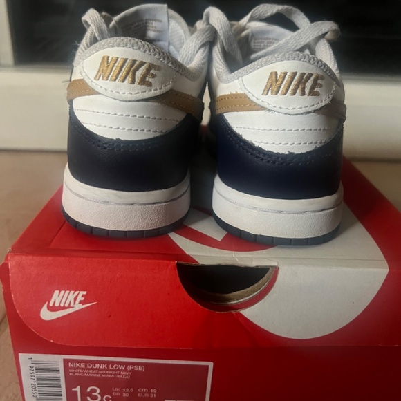 Nike Dunk Low PSE White/Wheat/Midnight Navy Size 13c - Picture 5 of 14